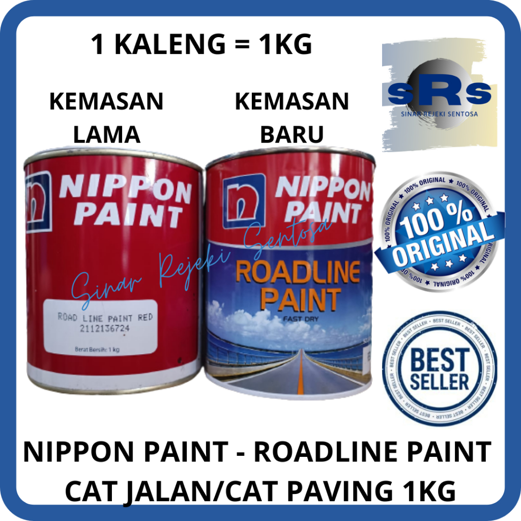 NIPPON PAINT - ROADLINE PAINT/CAT MARKA JALAN/CAT PAVING 1KG MERAH/HIJAU