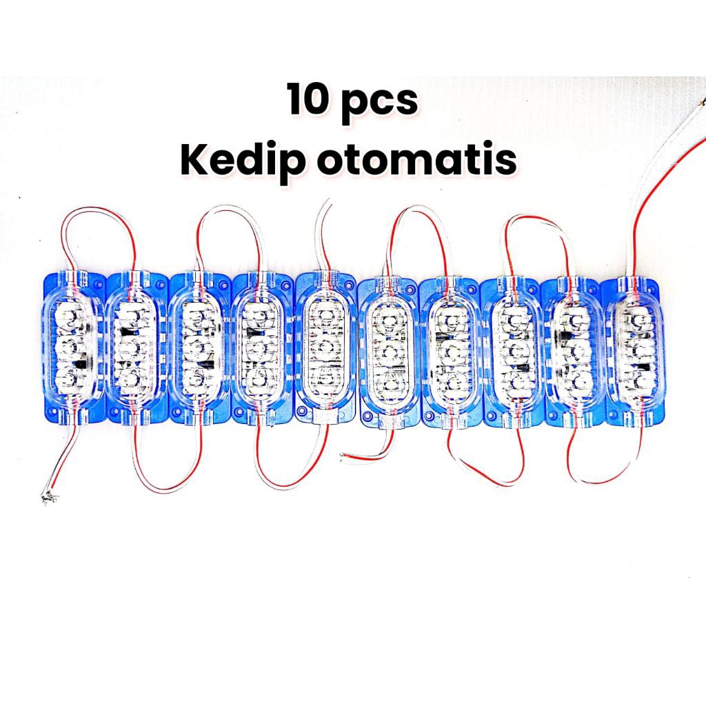 10 pcs lampu LED ultrasonic 3 mata kedip otomatis 12 volt dan 24 volt lampu kolong truk bus motor mo