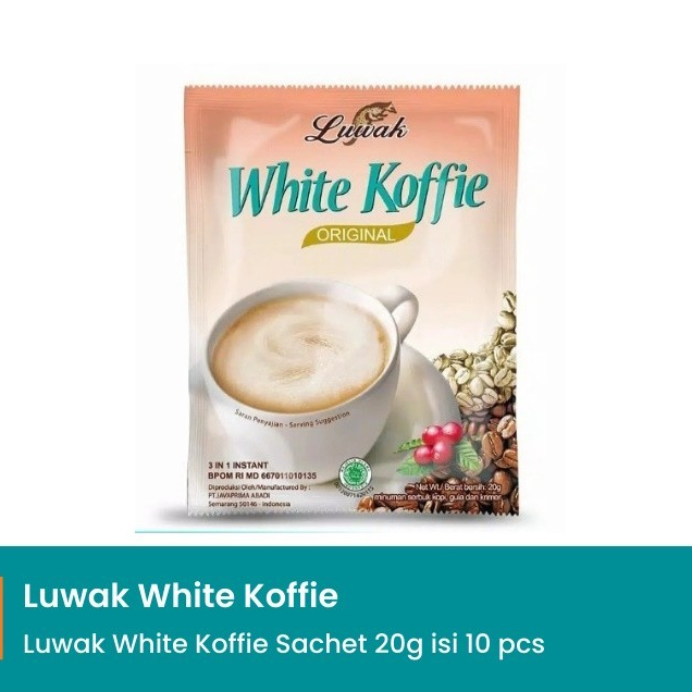 

Kopi Luwak White Koffie Instant 25gr 1 Renceng isi 10 pcs