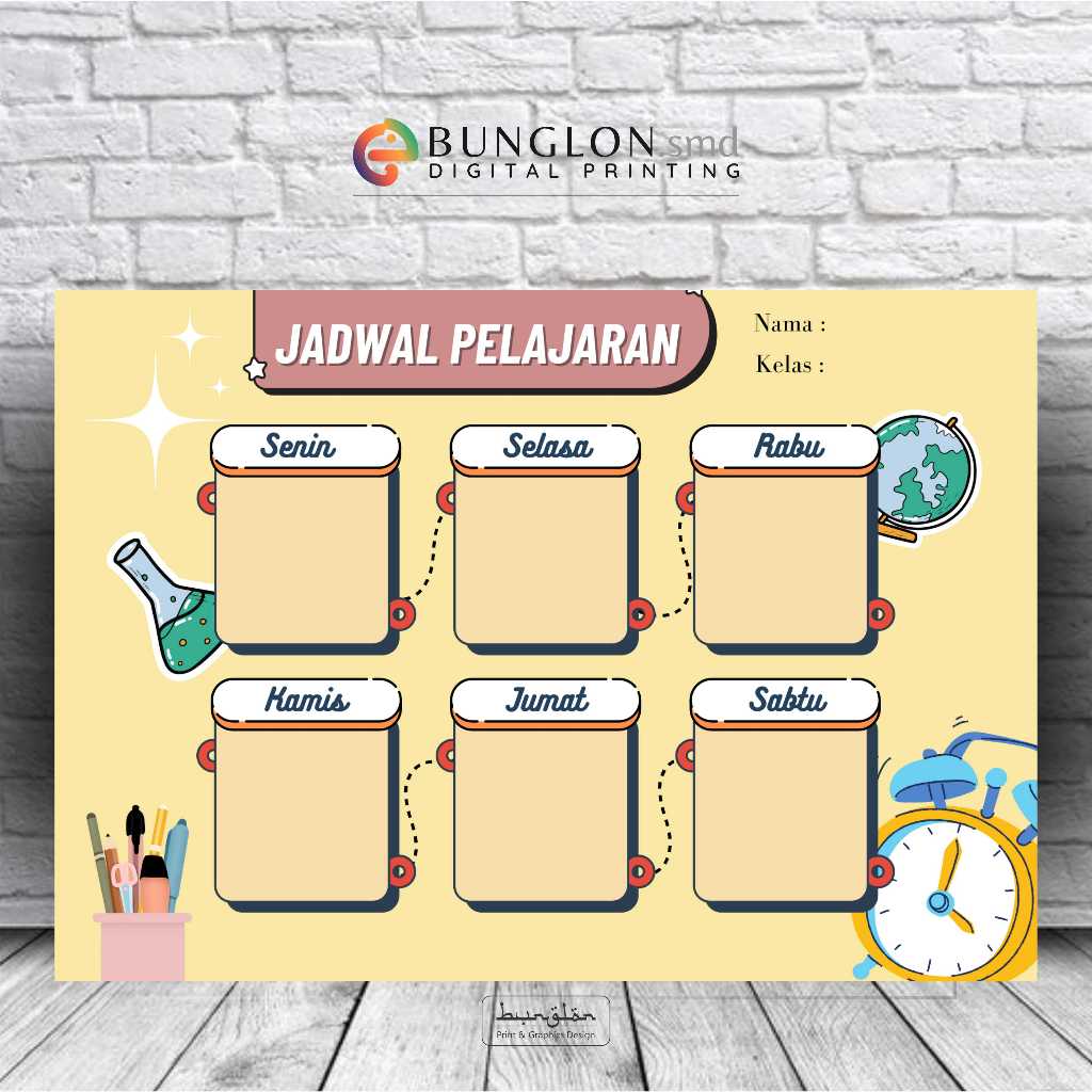 

Poster Jadwal Pelajaran model cream