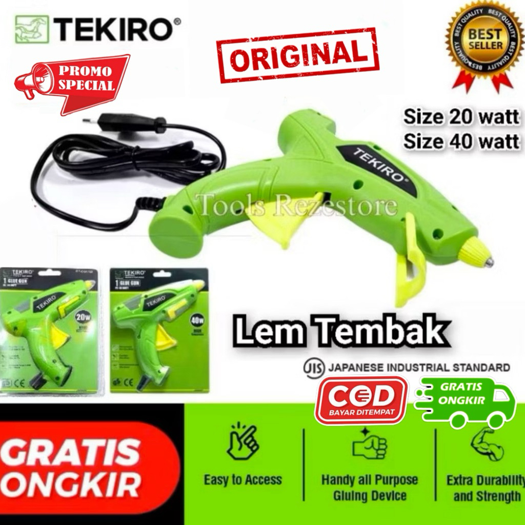 

TEKIRO LEM TEMBAK LEM LILIN ORIGINAL 40 WATT 20 WATT GLUE GUN TOOLS pistol lem glue stick lem lilin lem tembak tekiro