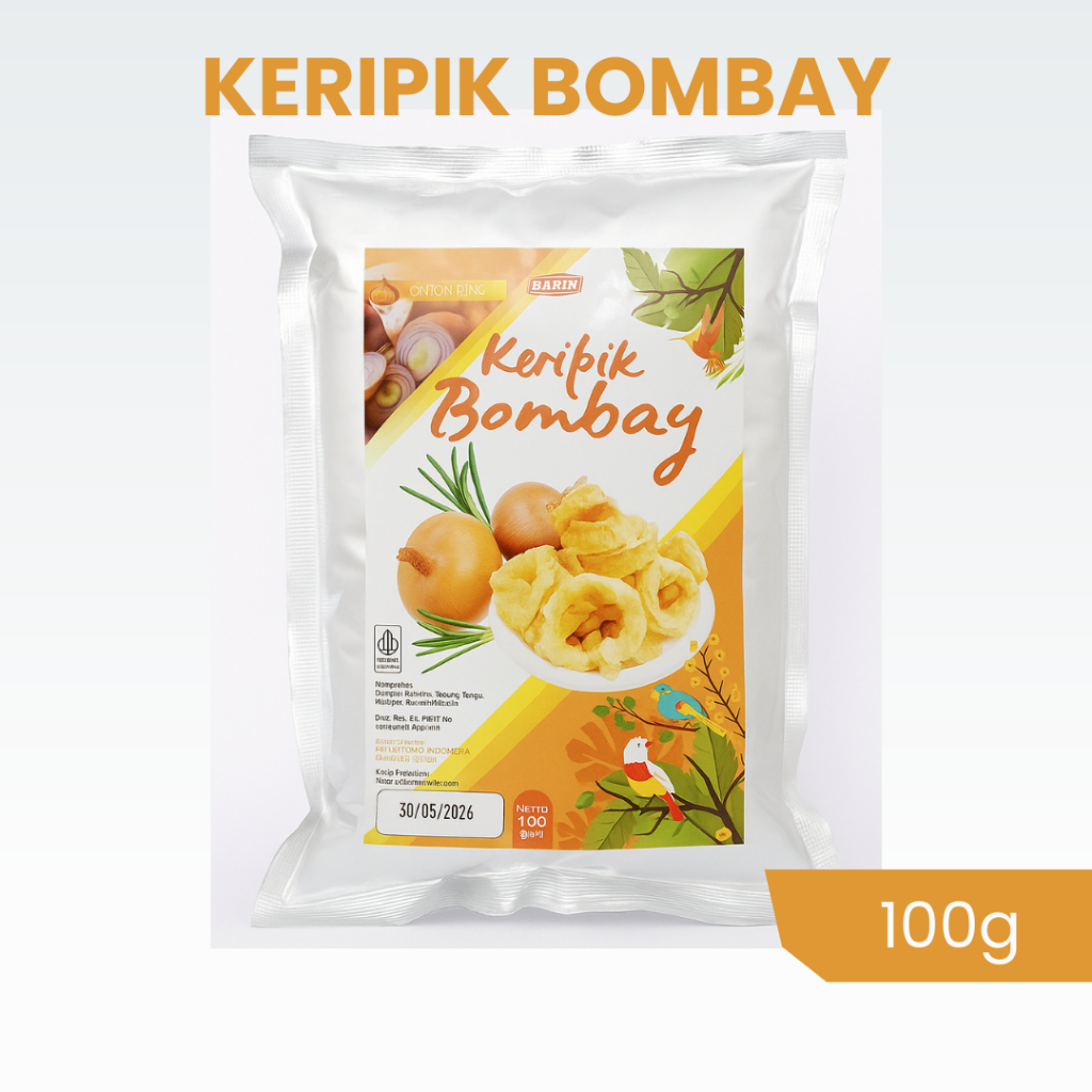 

BARIN Keripik Bawang Bombay Merah Malang 100g Onion Ring Chips Renyah Gurih Cemilan Sayur Diet Sehat