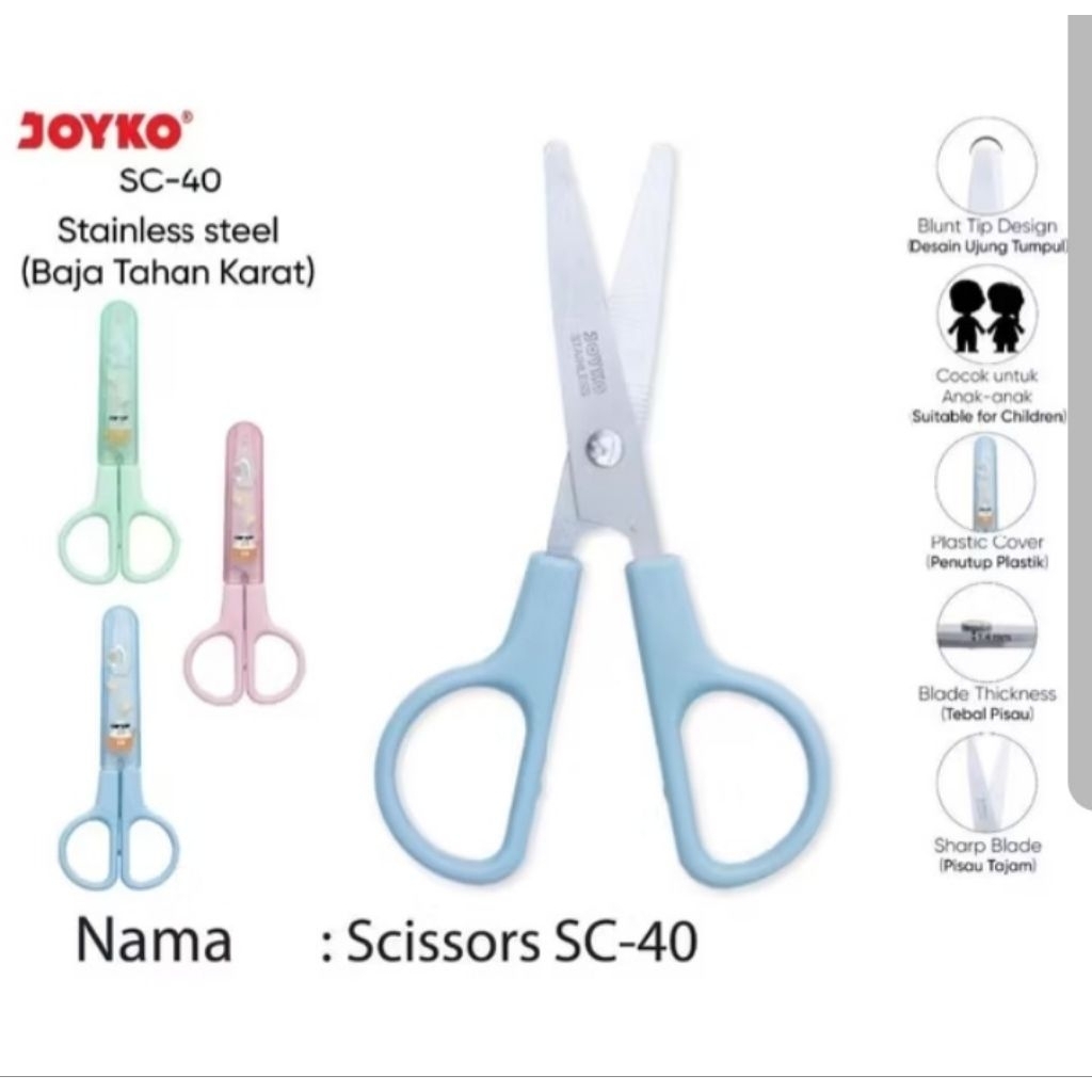 

Gunting Kecil / KIDS SCISSOR JOYKO SC40 DAN SC39