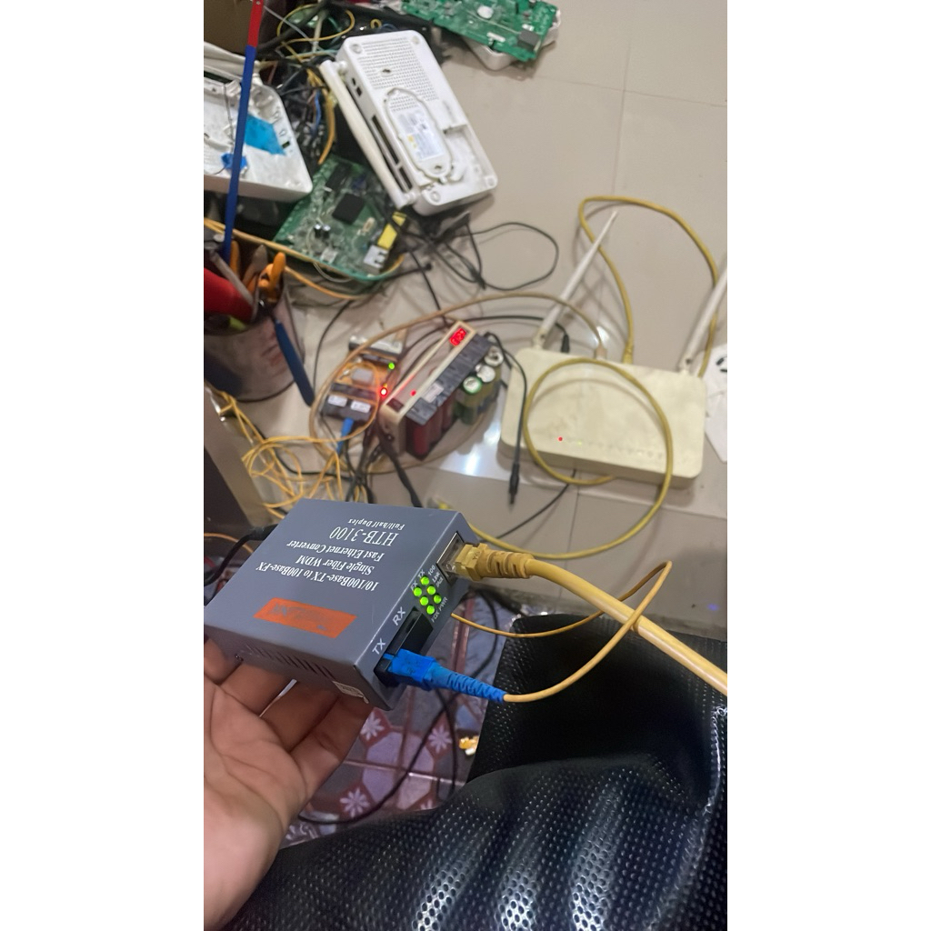 CONVERTER HTB 3100 100M &adaptor normal bekas migrasi