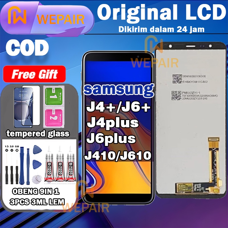 LCD SAMSUNG J6+/J4+/J6 plus/J4 plus/J610/J410 Fullset Komplit ori asli WEPAIR+Ready stock+Garansi 3 