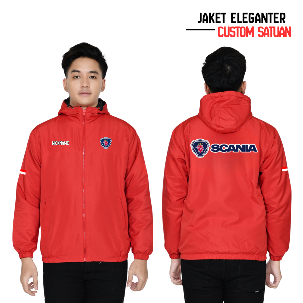 Jaket Custom Perusahaan Scotligt WP Parasut Scania Jaket Scania