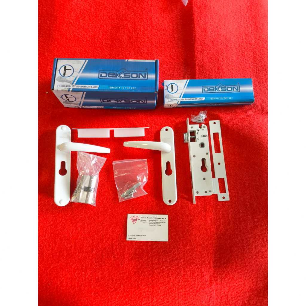 DEKSON Full Set Handle Pintu Lock Alumunium White