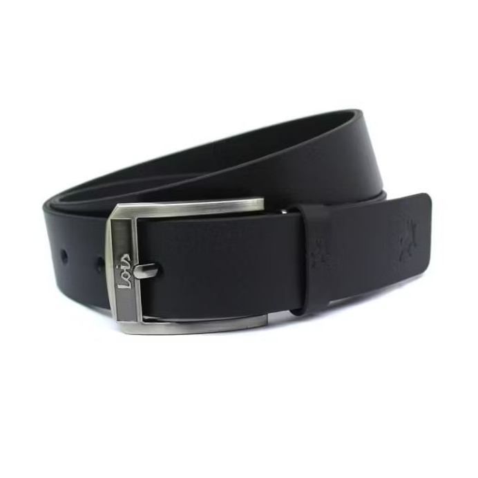 Belt Kulit B454NBL Belt Pria Gesper Ikat Pinggang Sabuk Pria Original Lois Hitam