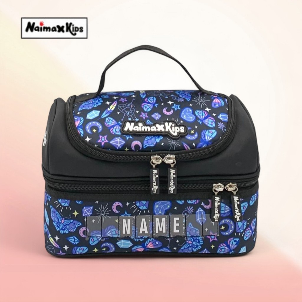 Naimax Kids Tas Bekal Anak Perempuan Custom Nama Tas Bekal Anak Sekolah Motif Lucu Karakter Purple B