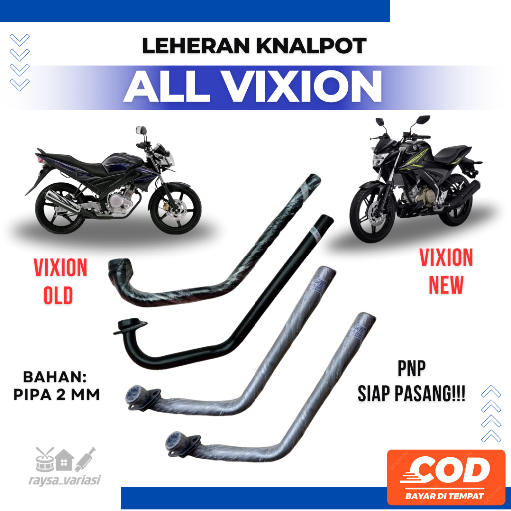 Leheran Knalpot All Vixion Series / Vixion New/ Vixion OLd  – Standar ORI, PNP, Siap Pasang