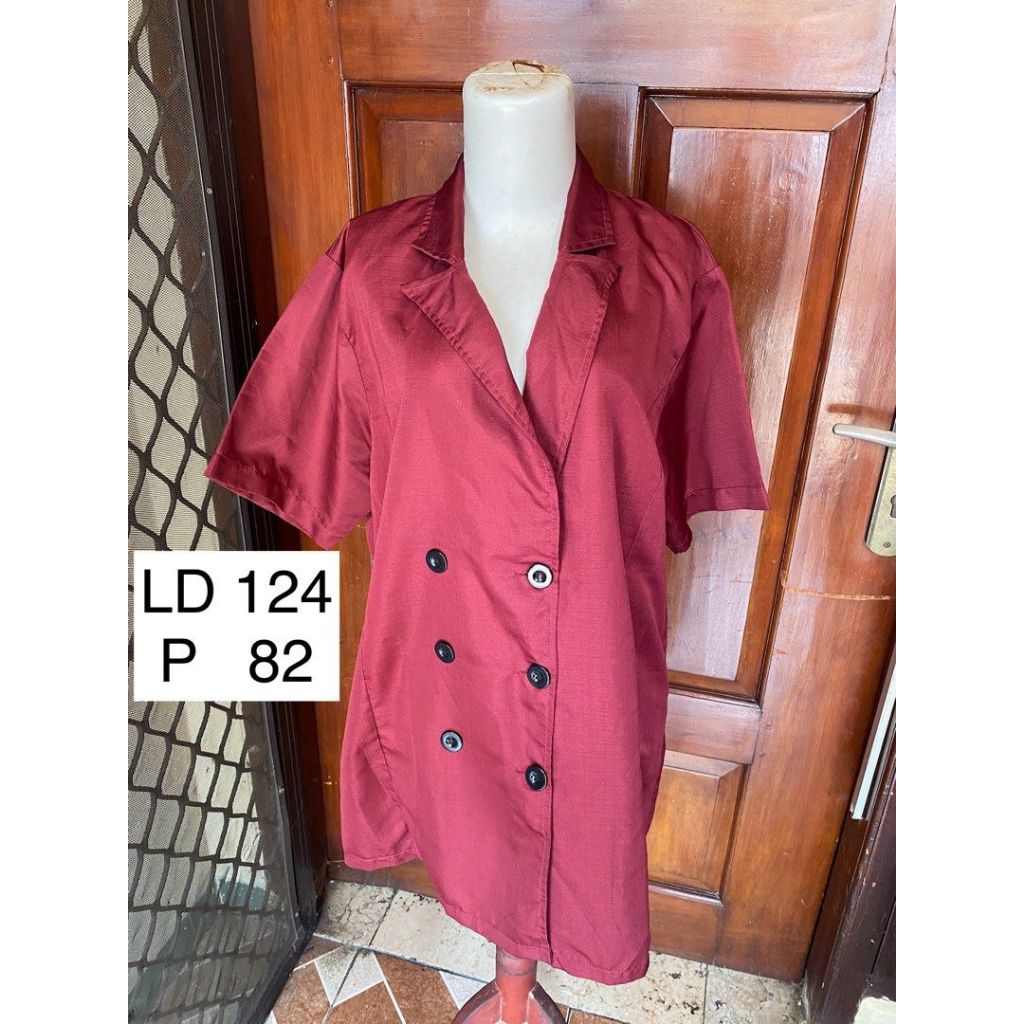 Atasan Wanita Jumbo Semi Blazer Maroon - preloved