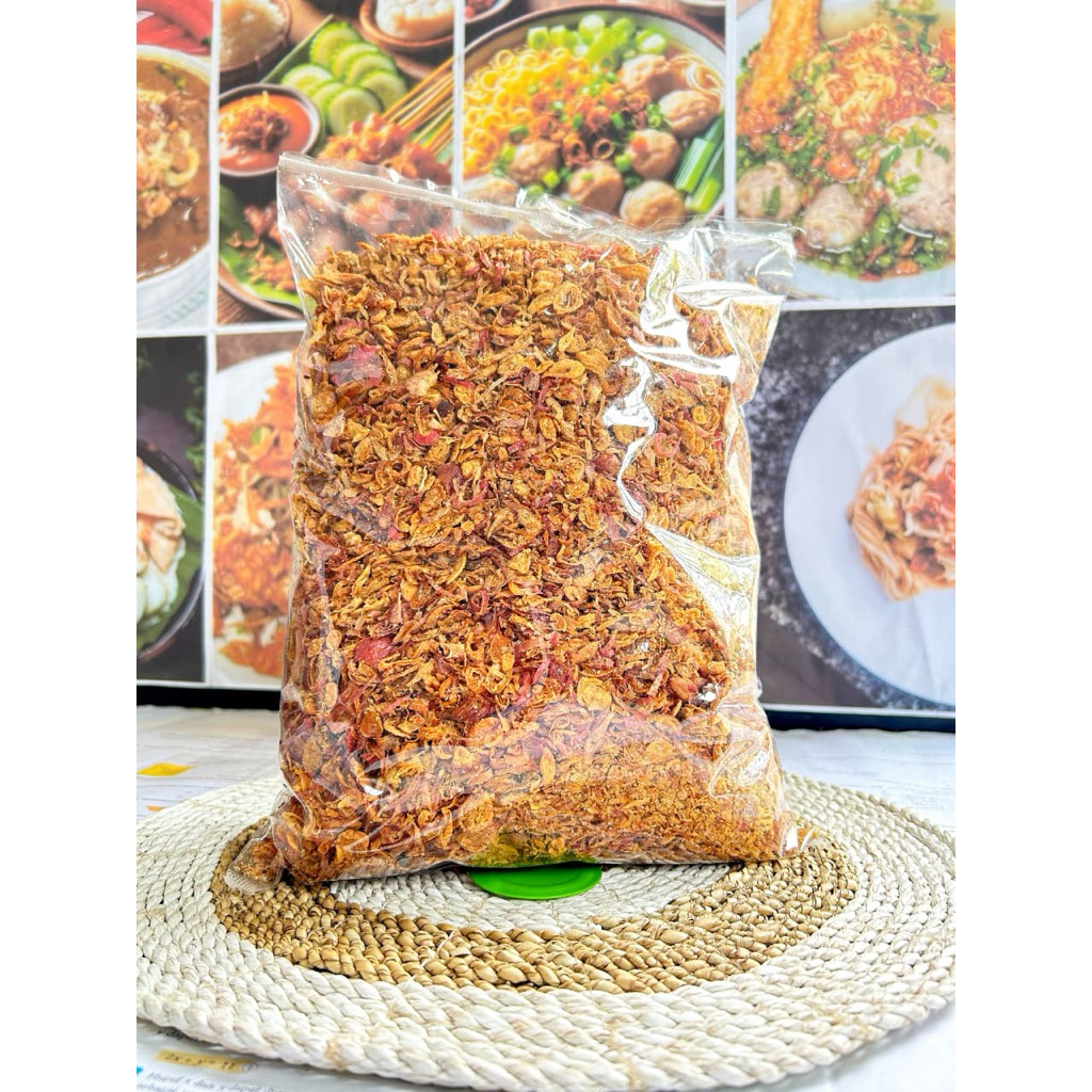 

Bawang Merah Goreng Kemasan 1KG.,Grade A Campuran Tepung 5% – Renyah, Gurih, Harum Alami
