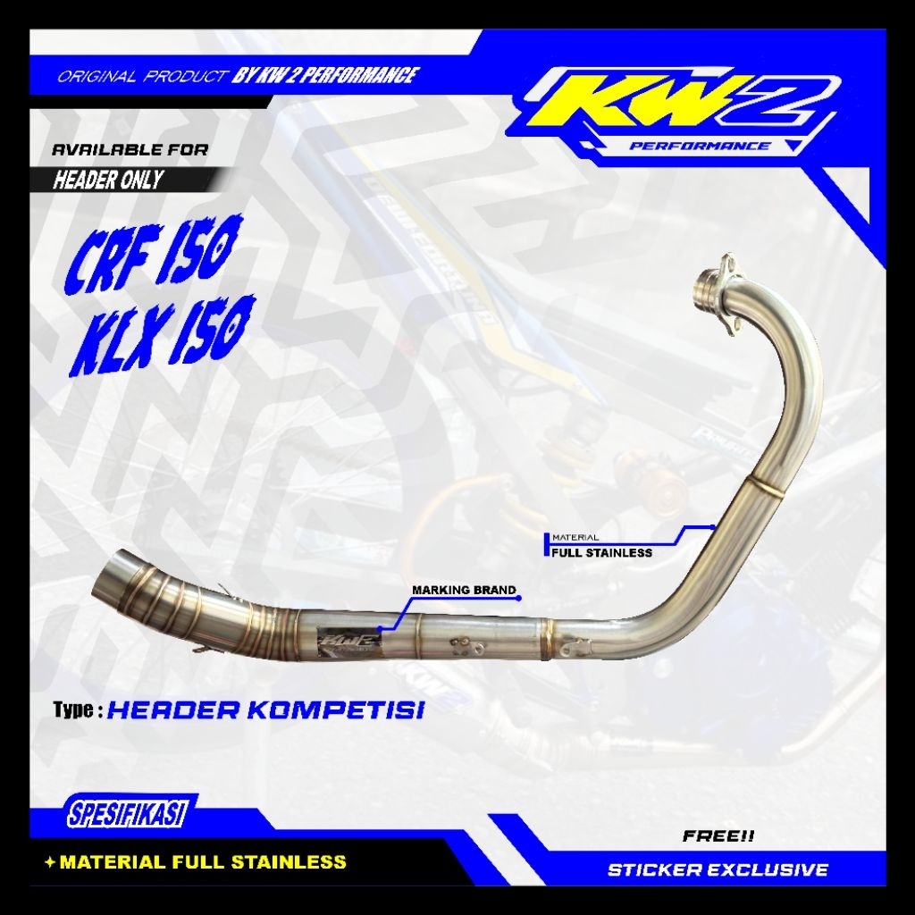 Knalpot KW2 Performance Header only header kompetisi Kenalpot CRF150 - KLX150