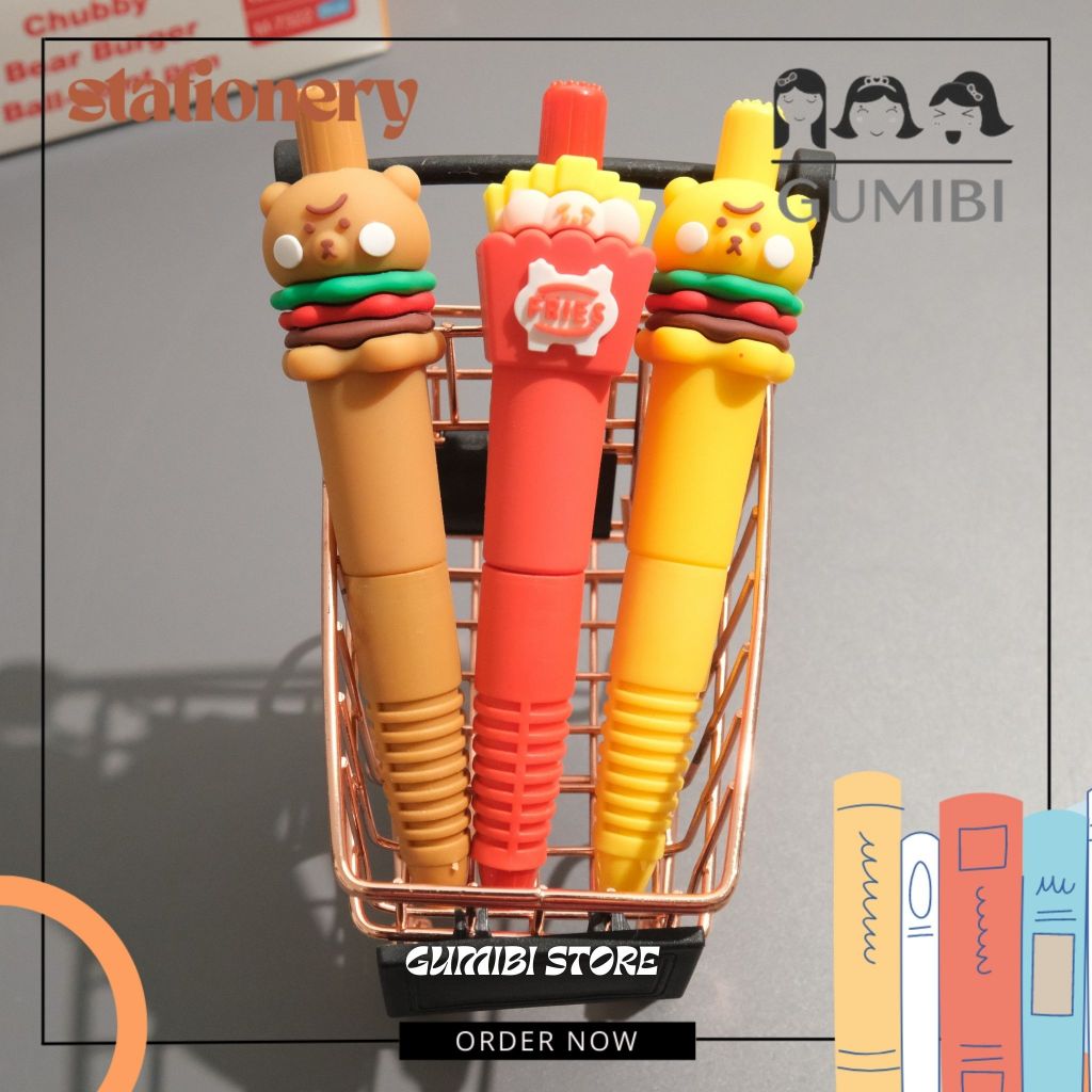 

PULPEN MEKANIK FAST FOOD GENDUT CHUBBY EDITION GEL PEN CETEK BURGER KENTANG HAMBURGER FRENCH FRIES PULPEN MEKANIK MOTIF MAKANAN LUCU TERMURAH