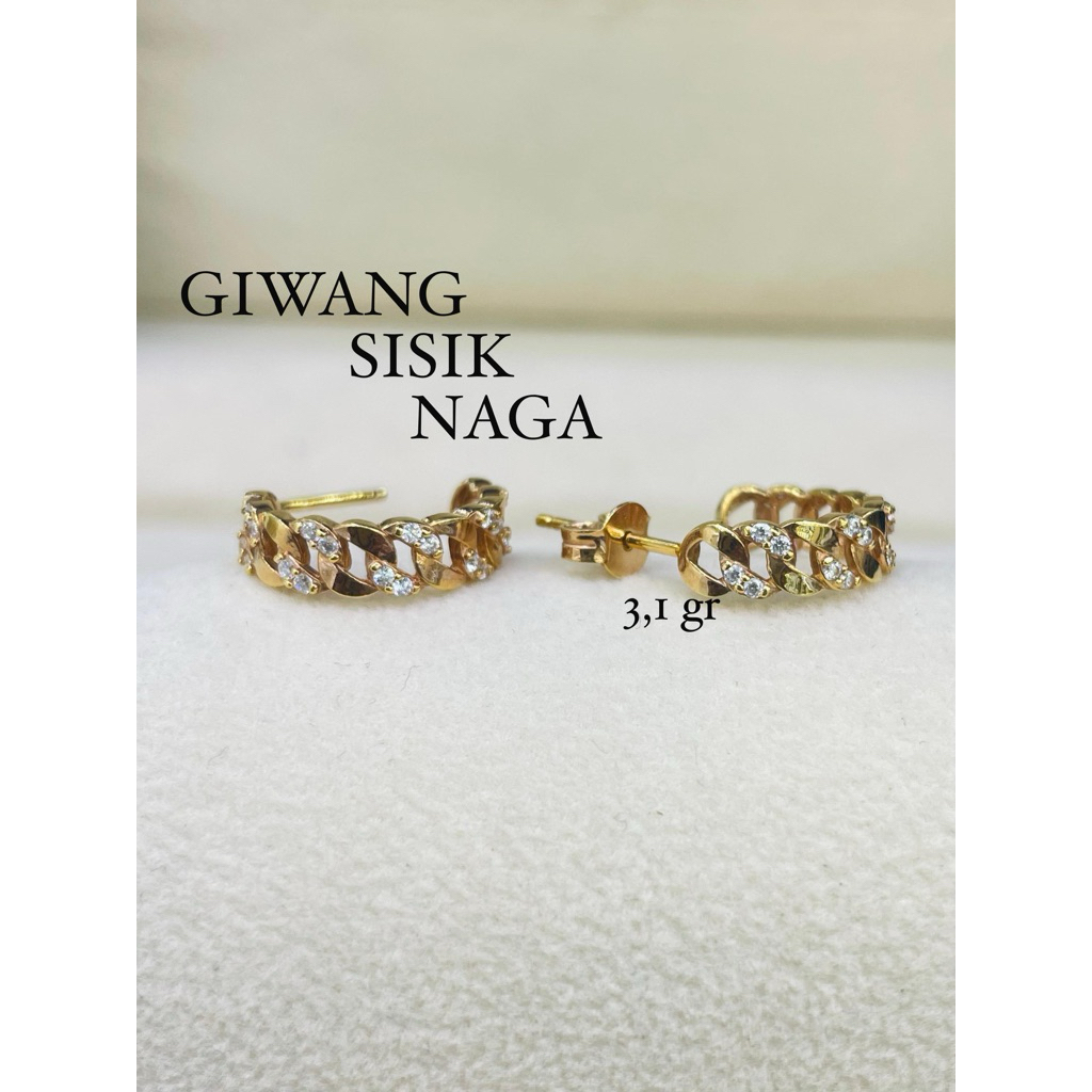 Anting fashion emas kadar 750% / 17,18k