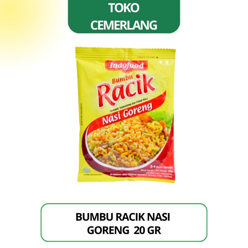 

Bumbu Racik Indofood Nasi Goreng 20 gr isi 10 pcs