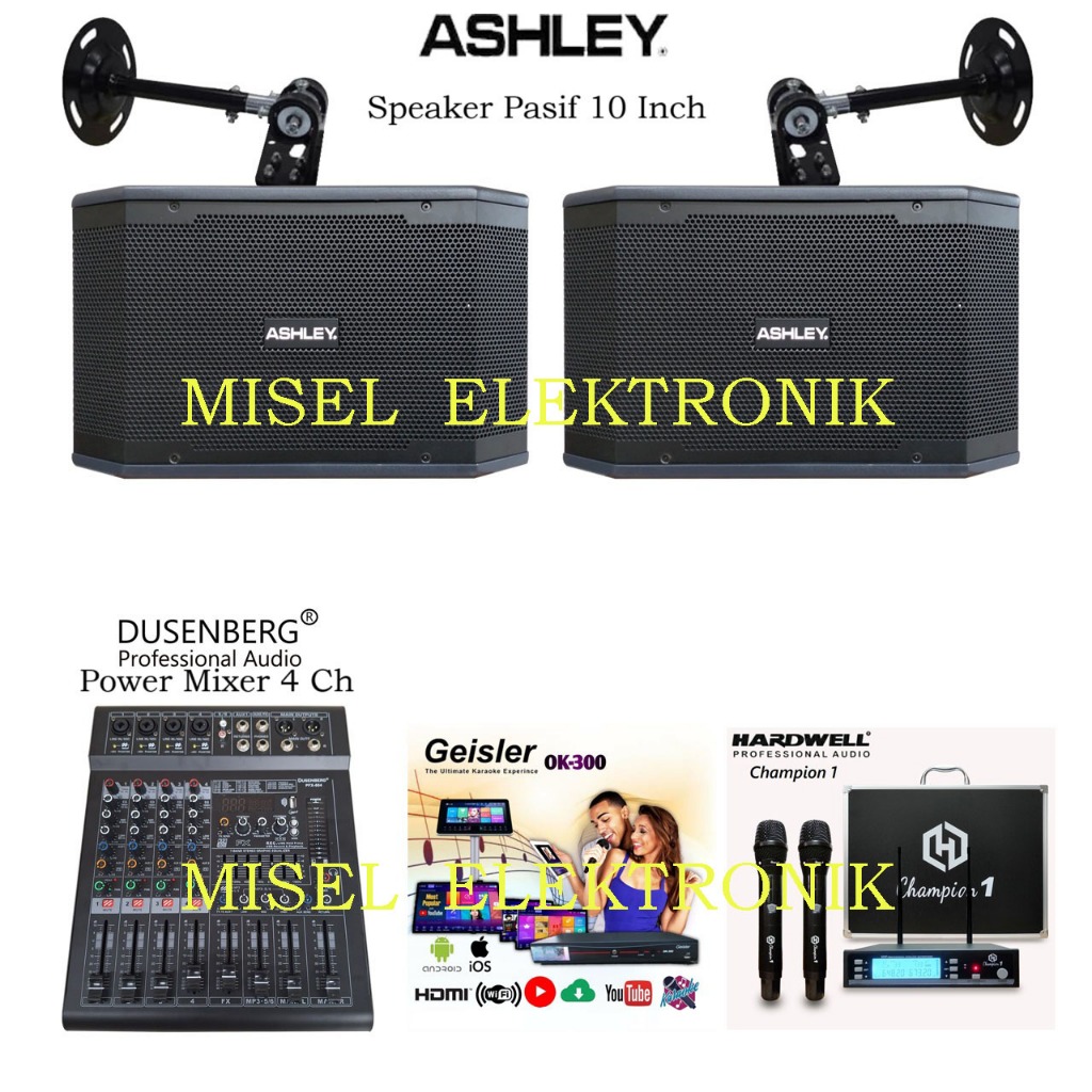 Paket Karaoke Rumahan Speaker Pasif 10 Inch Ashley K2310 Karaoke Player Geisler