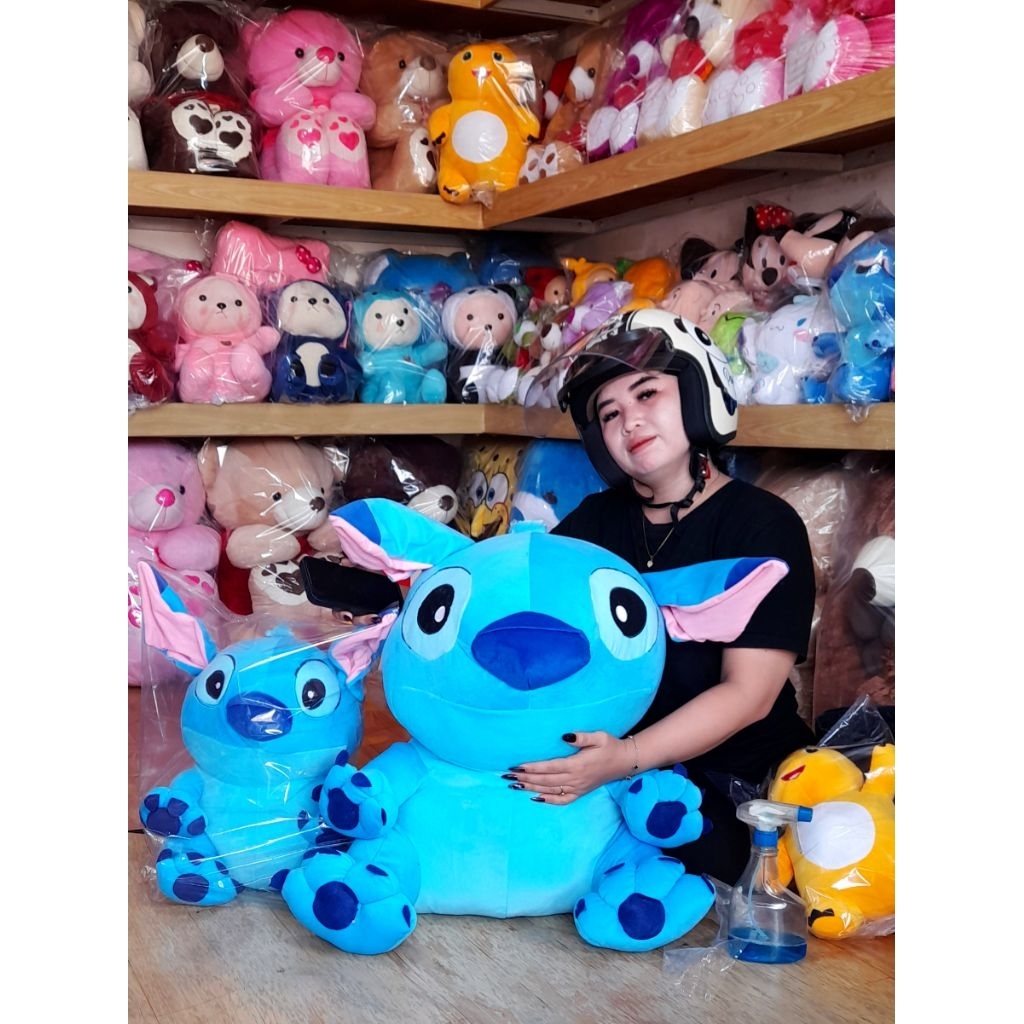 Boneka Stitch Jumbo Bahan Halus Isi Full Dakron Dolls Toys