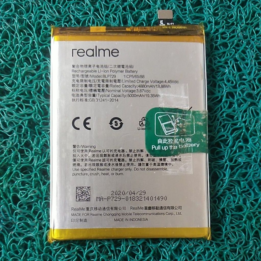 Baterai Realme 5i/Realme 5S/Realme C3 BLP729 Original Copotan