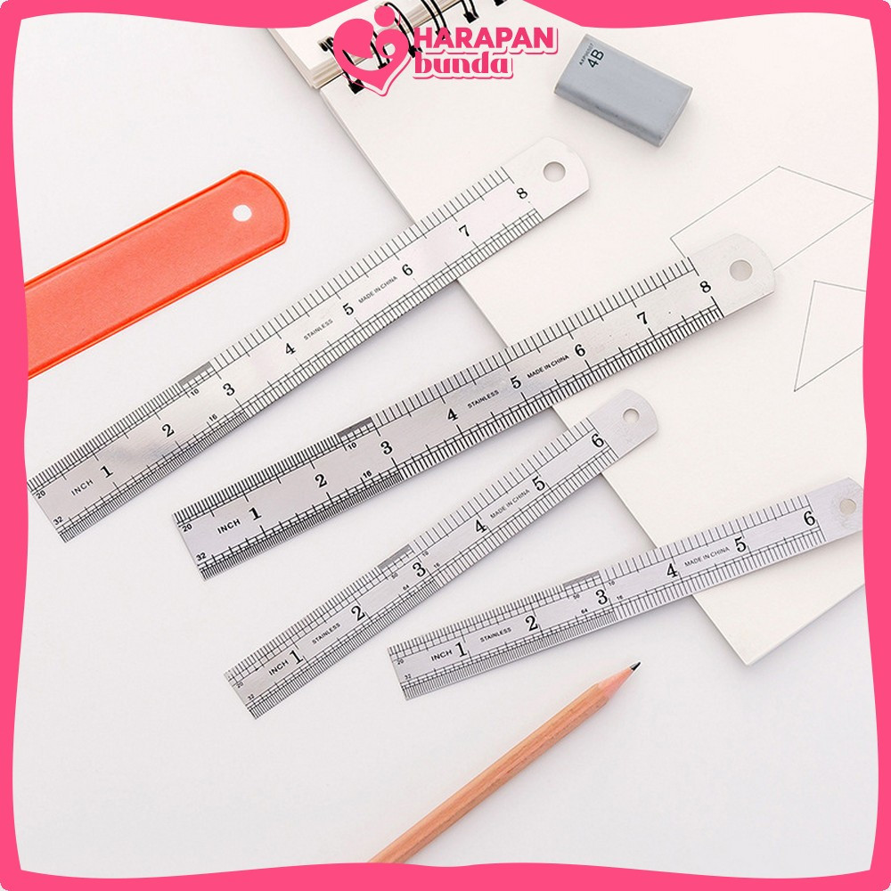 

EC Penggaris Besi 15CM Peralatan Sekolah / Ruler Penggaris Stainless Alat Ukur Serbaguna Harapan Bunda A107