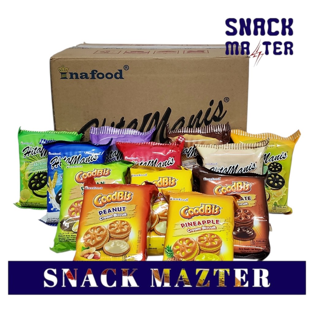 

Inafood Hitam Manis / Goodbis Cream Biskuit KARTON - Netto 82 gr x 36 bks