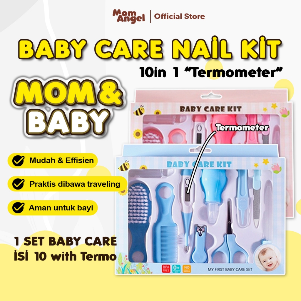 BABY CARE NAIL KIT SET Alat Perawatan Bayi 10in1 Termometer Sisir Gunting Bayi Hadiah Lahiran Newbor