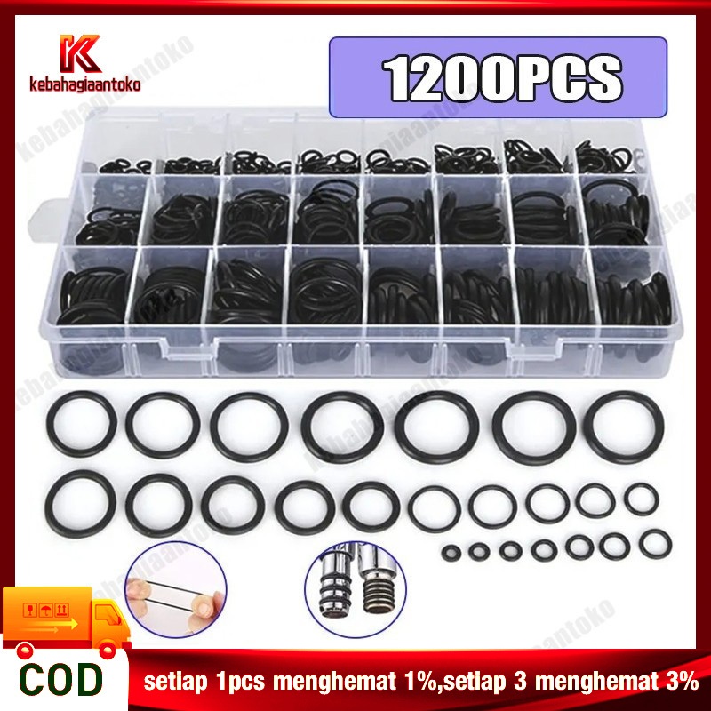 1200 PCS Sil O Ring Karet Seal O ring PCP Sil Oring Karet Seal Oring 1 Set Sil Oring Box Hidrolik