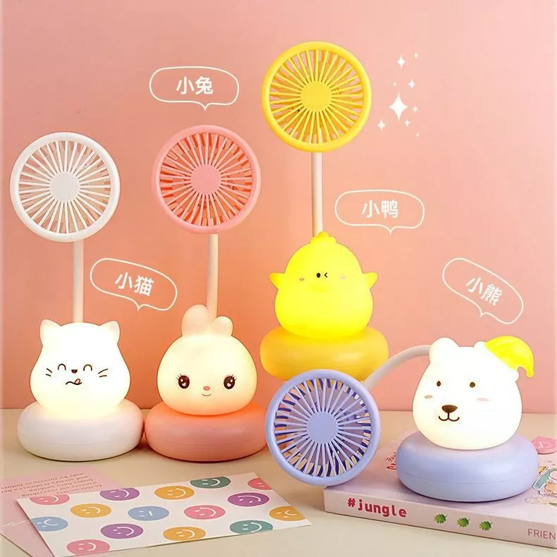 Kipas Meja Mini Miyoshi // Kipas Mini Dengan Lampu Tidur Character Miyoshi // Handheld Fan Character