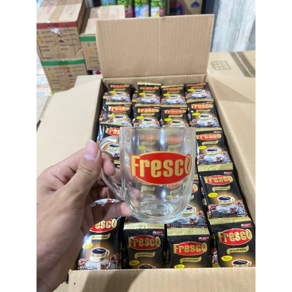 

5 RENTENG FRESCO MINI HADIAH 1 GELAS ISI 12 SACHET X 5 (60 SACHET KOPI) TANPA GULA