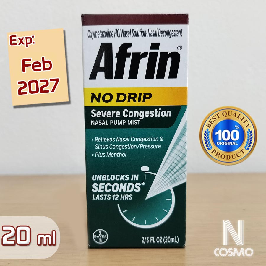 Afrin No Drip Severe Congestion 12 Hour Nasal Spray 20 ml Afrin Original Nasal 20 ml Untuk Hidung Te