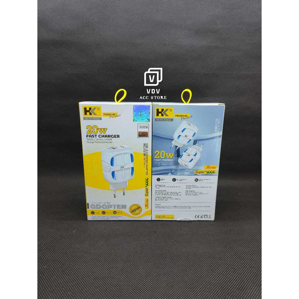 CHARGER / TC HK D060A 20W FAST CHARGING USB MICRO & TYPE C