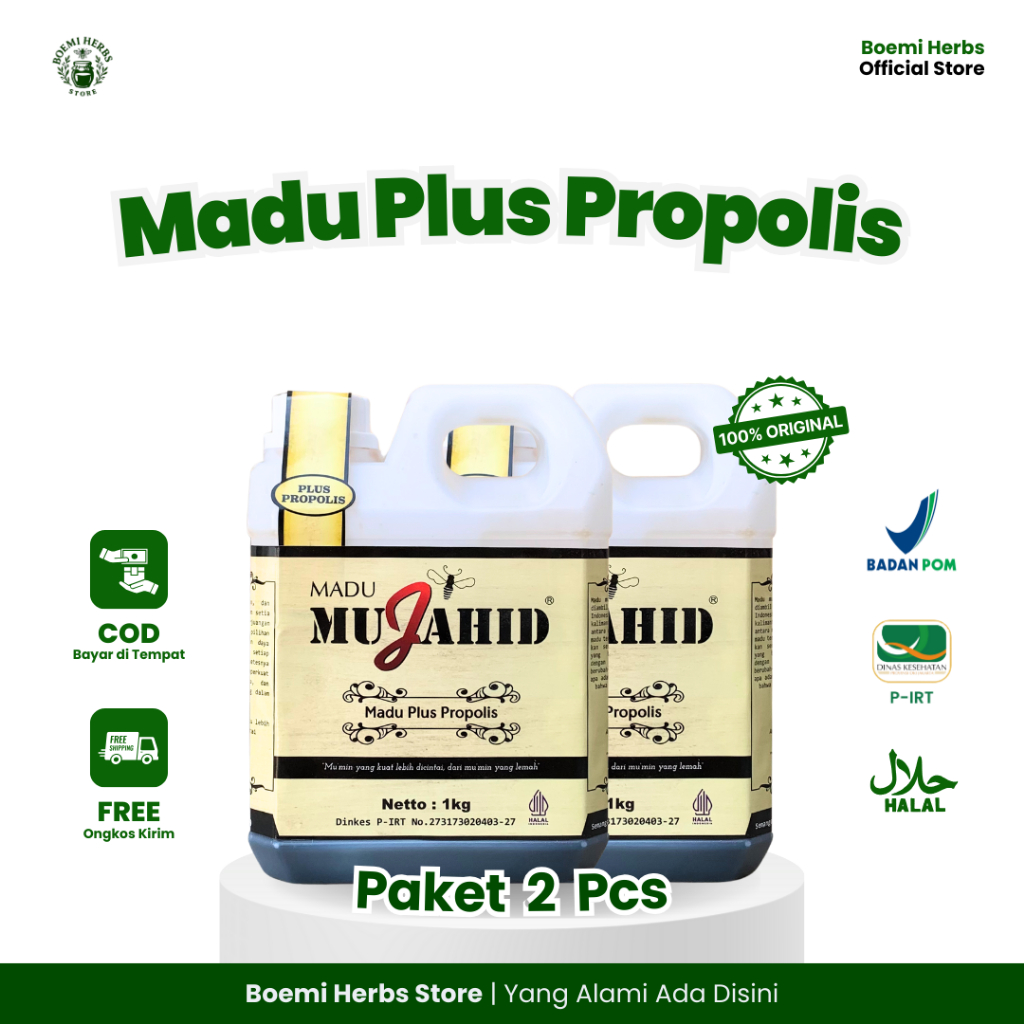 

[PAKET 2 PCS] Madu Propolis Mujahid 1Kg – Madu Hutan & Propolis Asli untuk Kesehatan dan Energi