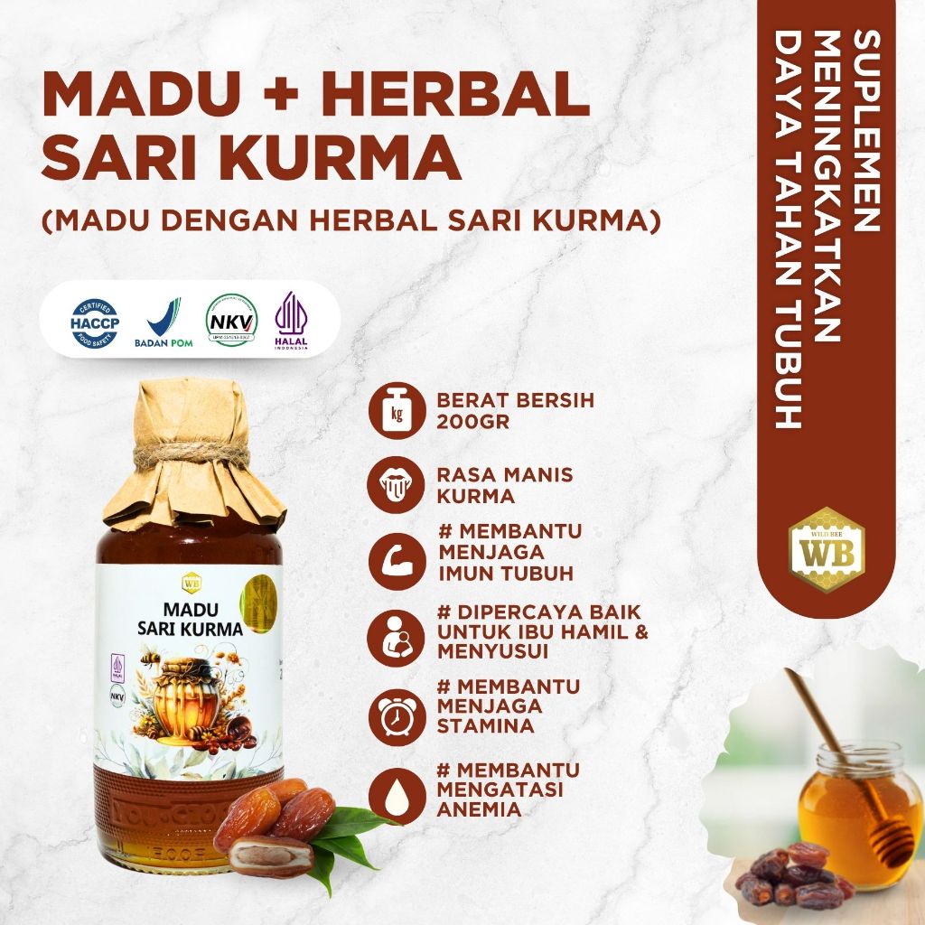 

WB Wild Bee - Madu Kurma / Madu Herbal - Wild Bee - Kemasan Try kit - Beli 10 Gratis 1