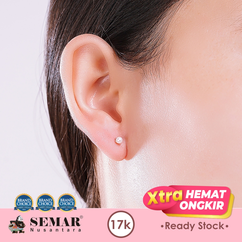 Anting Emas Toge Korea Micha Super Ringan Gold 17K Semar Nusantara