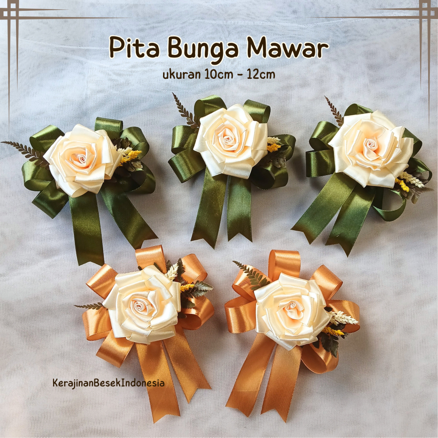 

PITA BUNGA MAWAR BANYAK WARNA SIAP PAKAI PENITI BROS satin hampers parsel kado seserahan hantaran rustic