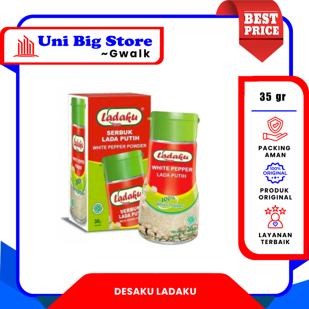 

DESAKU LADAKU LADA PUTIH BUBUK WHITE PEPPER BOTOL - 35 gr