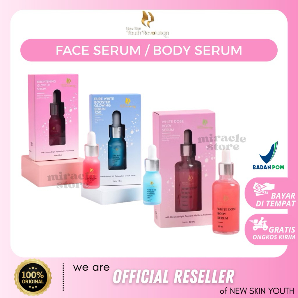 [MIRACLE STORE] NEW SKIN YOUTH REVOLUTION PLUS Serum Badan & Wajah - White Dose Pure White Dosting