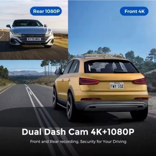 MH - Dash Cam Dual Lens 4K Night Vision Wifi Kamera Mobil Dvr Loop Recording K8