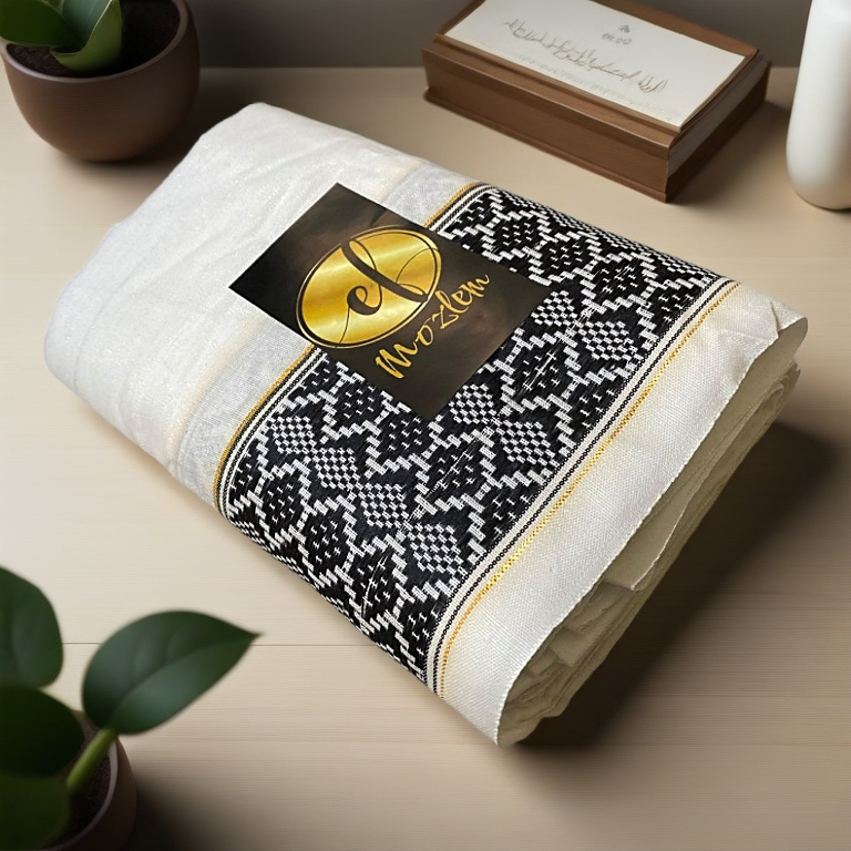 Sarung Tenun Dobby Nusantara EL MOZLEM/Sarung Sholat Santri Hitam Polos Songket Pondok Pria Dewasa