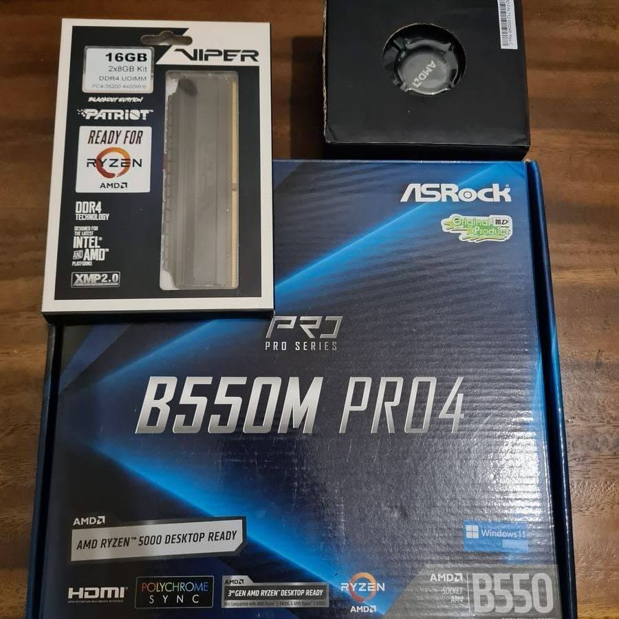 amd ryzen 5 5600x + ram 16gb 4000mhz + mobo asrock b550m pro4