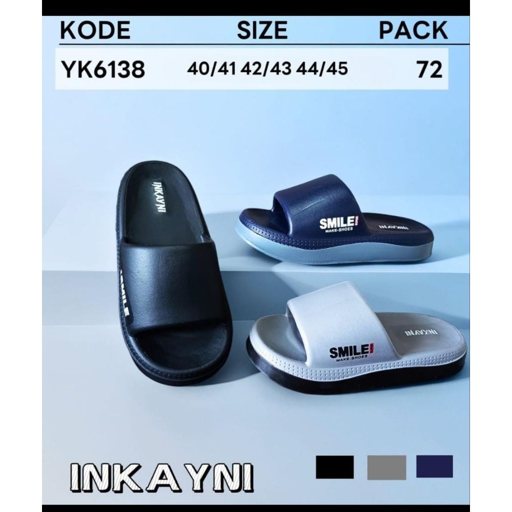 sandal pria karet slop inkayni