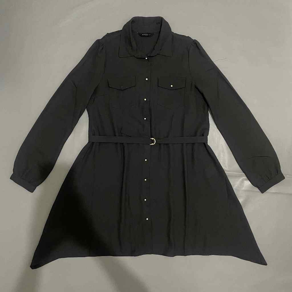 DEWASA C063 (BESTIBELLI ORI, PRELOVED) Dress Tunik Leher Kerah Blouse Kancing Depan Tangan Panjang K