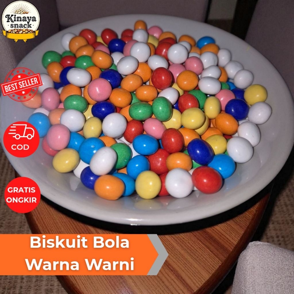

Biskuit Bola Warna Warni Pelangi isi 250 gram 500 Gram 1 kg Cemilan Snack Kiloan