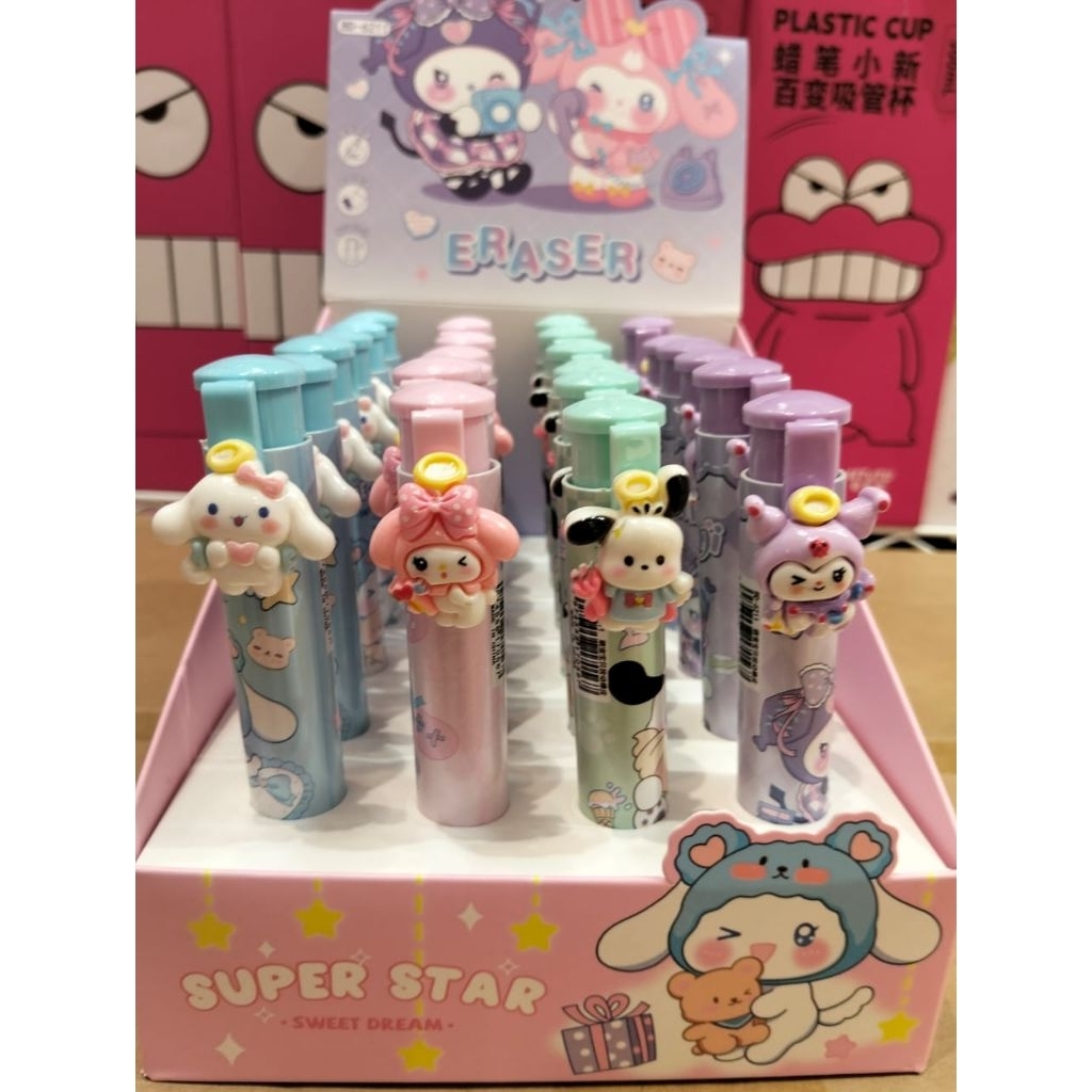 

1 BOX PENGHAPUS MEKANIK SANRIO PREMIUM ISI 24
