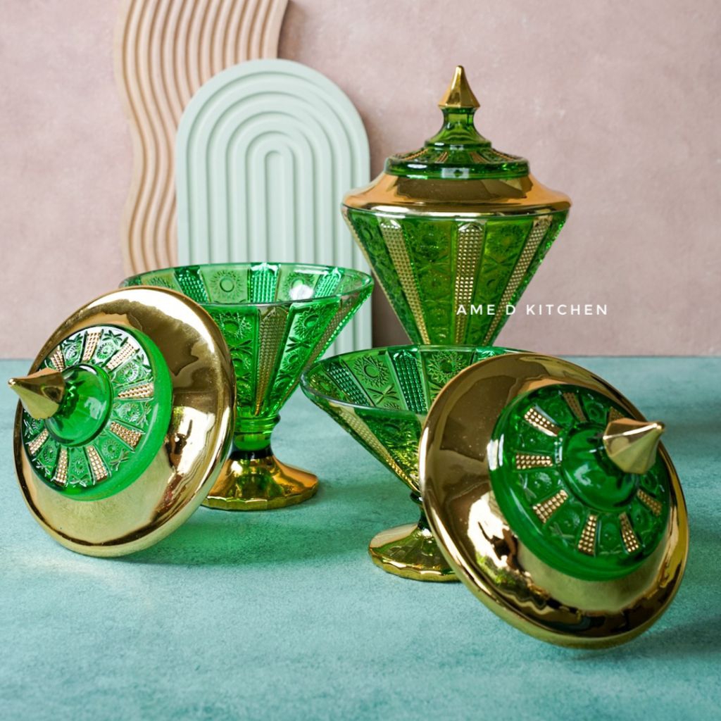 SALE Toples kaki kristal set isi 3 SML hijau gold