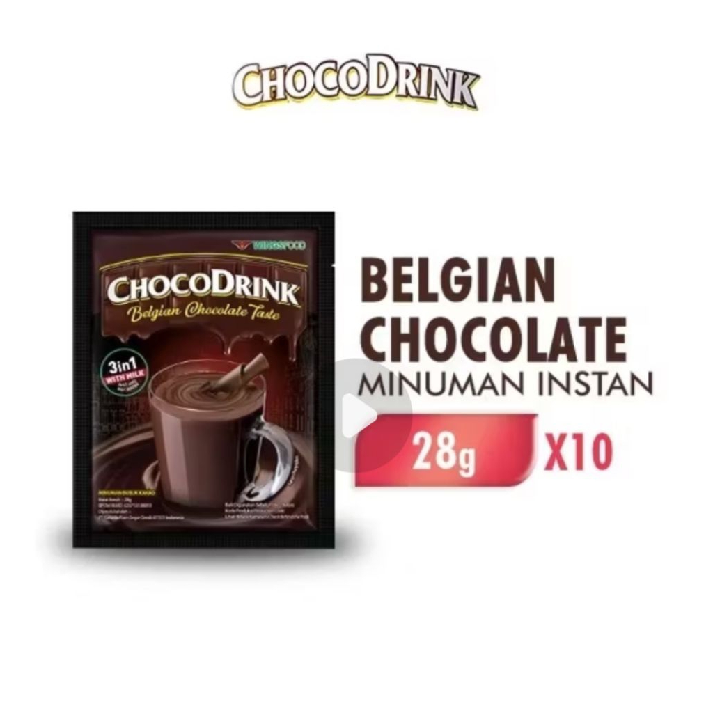 

choco drink Belgian chocolate taste kemasan sachet 10x28g