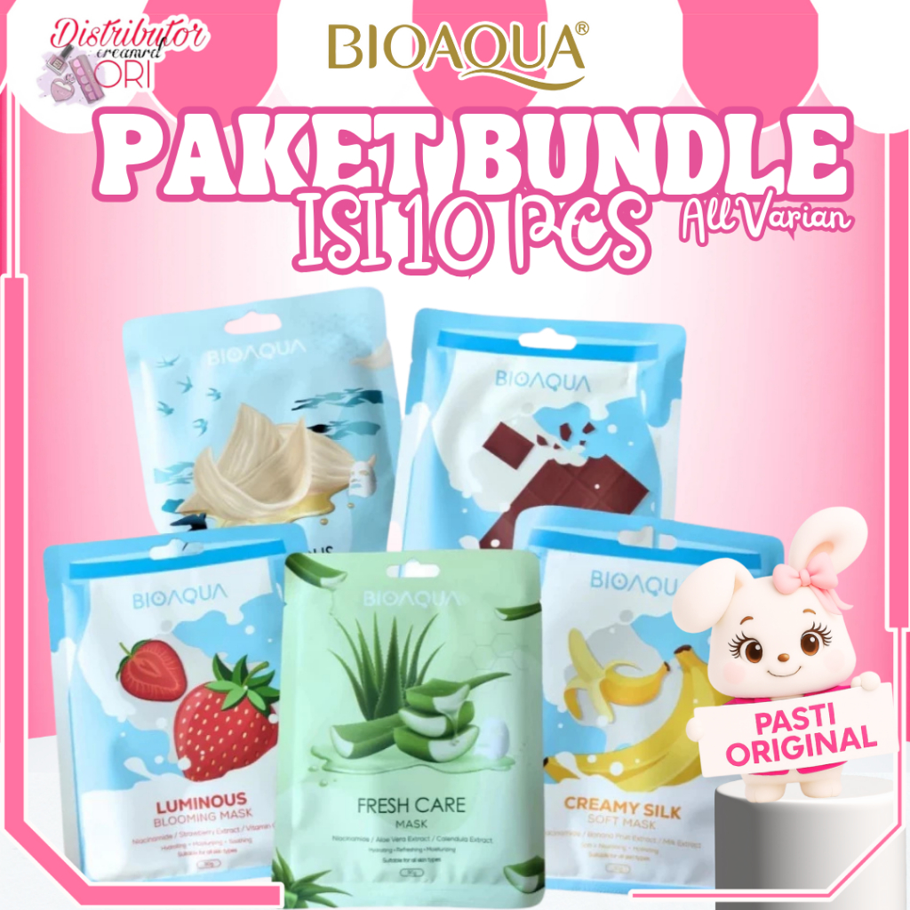 [PAKET ISI 10] BIOAQUA Sheet Mask Milk & Fresh | BUNDLE HEMAT BUNDLING ISI 10PC