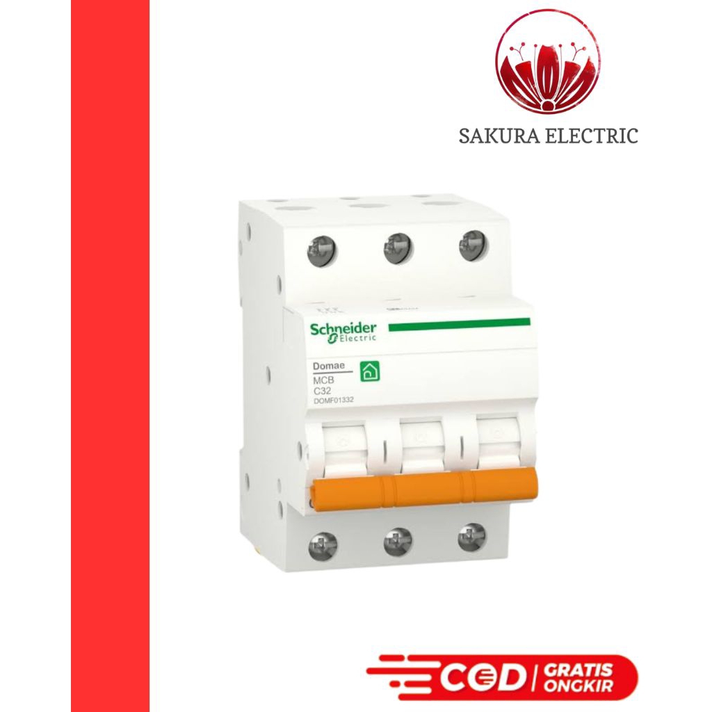 Mcb Domae Schenider 3 Phase 6A-63A/Breaker listrik 3 phase