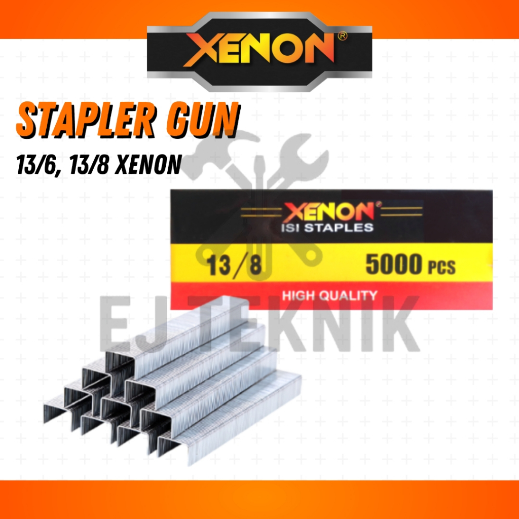 

XENON ISI STAPLES TIPE 13/6 & 13/8 MESIN PAKU TEMBAK REFILL AIR NAILER