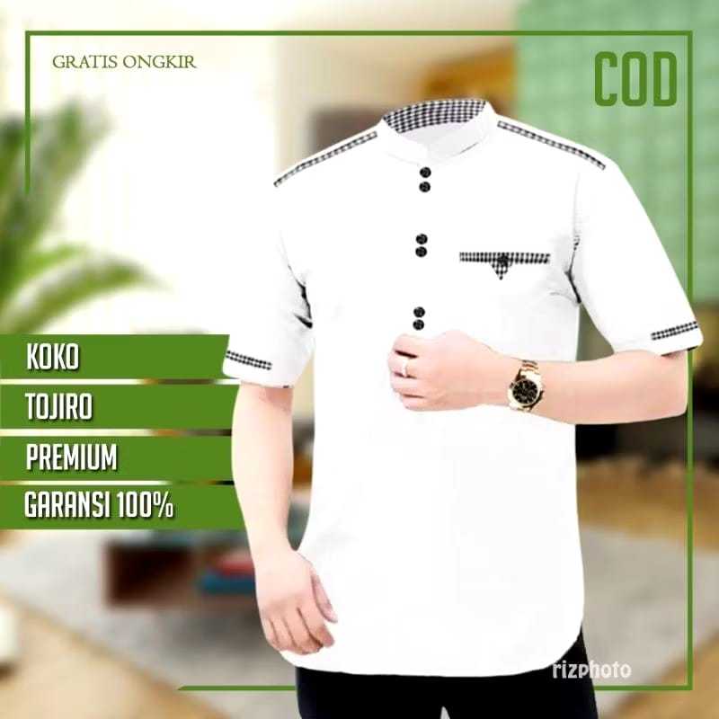 KOKO TOJIRO BAJU KOKO PRIA KOKO TOJIRO LENGAN PENDEK BAJU MUSLIM PRIA TERBARU TERLARIS